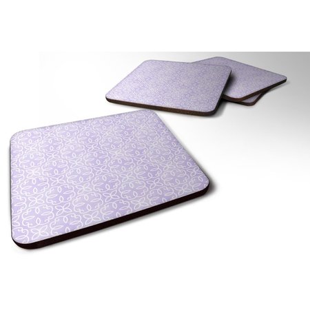 CAROLINES TREASURES Gemoetric Circles on Purple Watercolor Foam Coaster, Set of 4 BB7494FC